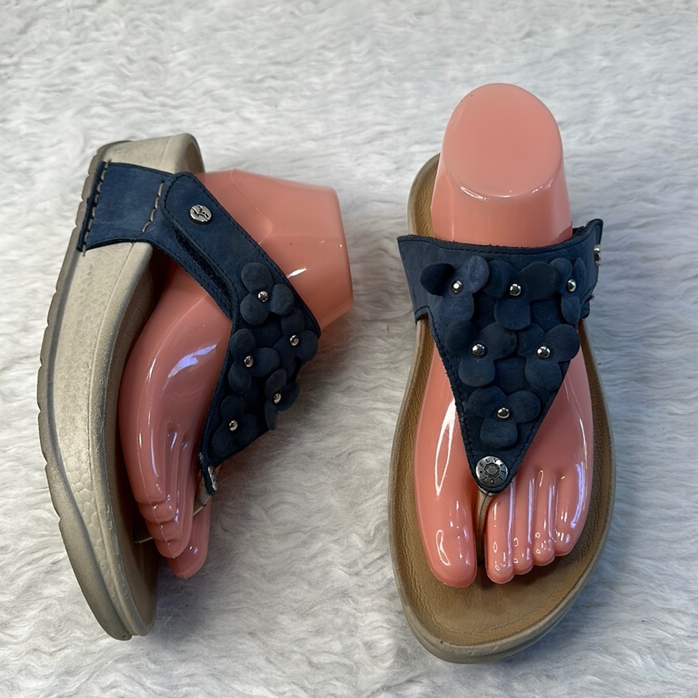 Fly Flot Anti-Shock Anatomic Sandals Flower Details Women's Sz 40 /8.5